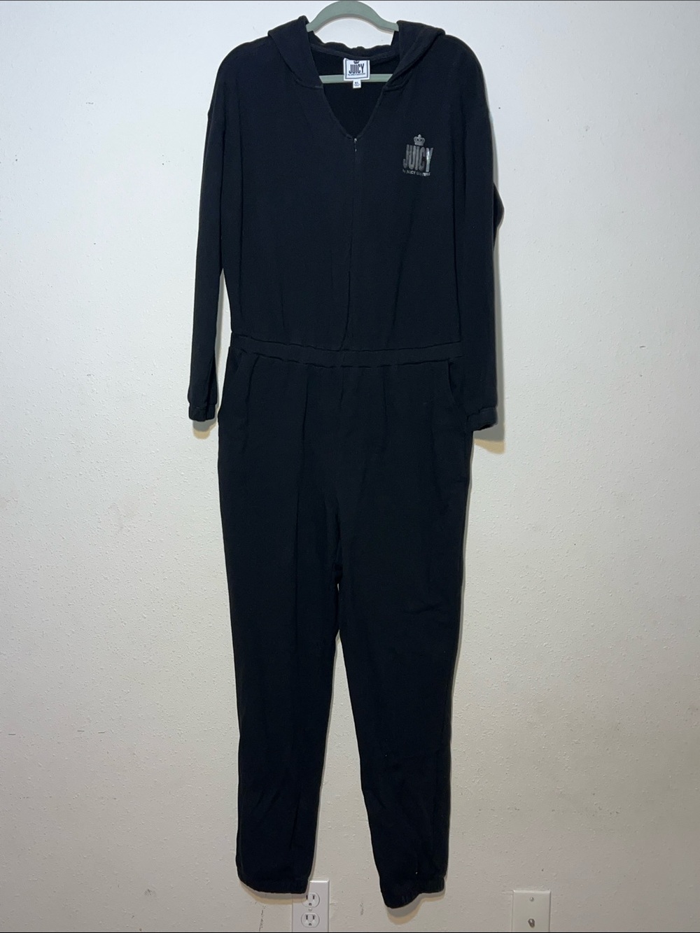 Juicy Couture Black Hooded Jumpsuit Size XL